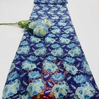 Tissu en tulle brodé de fleurs lourdes, dentelle multicolore soluble dans l'eau pour robe de mariée africaine, directement de l'usine