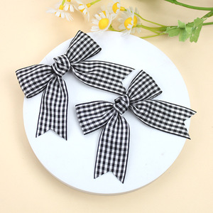 Plaid Bow Pince à cheveux pour enfants Plaid écossais Anglais Accessoires de cheveux Filles Mignon Pince à cheveux douce