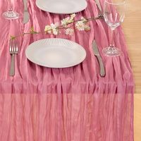 Chemin de table en gaze froissée 35x120 pouces, style rustique