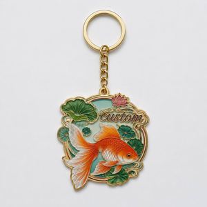 Porte-clés personnalisés en gros de haute qualité en forme de poisson rouge, pendentifs de poisson rouge, chaînes à motif animal aquatique, souvenir décoratif, porte-clés - Product Image 2
