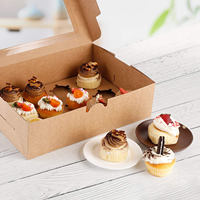 Caja de Cartón Corrugado con Compartimentos para Aperitivos, Brunch, Catering, Comida para Llevar, Sándwiches, Picnic