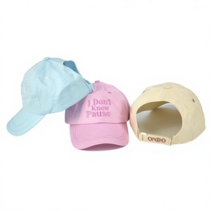 Cappellino da Baseball Casual in Cotone con Ricamo Motivazionale, Foro per Coda di Cavallo, Rosa Chiaro, Regolabile, per Donna, per Attività all'Aperto - Product Image 1
