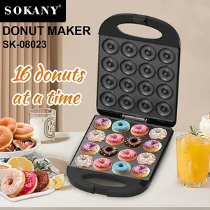 Sokany 08023 New Automatic Non-Stick Donut Mini Snacks Desserts Doughnut 16 Donuts Maker Machine
