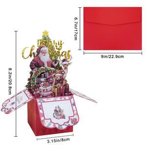 <span class=keywords><strong>Carte</strong></span> <span class=keywords><strong>de</strong></span> Noël pop-up stéréoscopique 3D personnalisée SUYAN avec impression numérique sur carton, motif Père Noël - Product Image 2