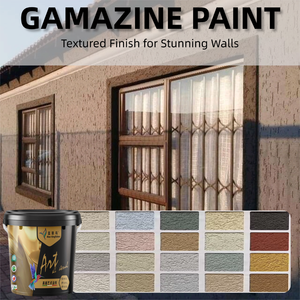Pintura Gamazine Color Azul Pescador de Rocas, Revestimiento de Pared con Textura de Piedra, Acabado Decorativo <span class=keywords><strong>para</strong></span> Fachadas Exteriores de Cabañas de Montaña - Product Image 2