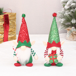 Figurine d'elfe de Noël avec chapeau à paillettes, décoration de gnome, ornement de salon, style scandinave réutilisable - Product Image 1
