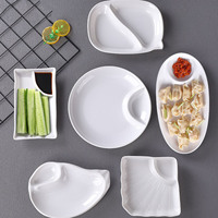 Assiettes en mélamine durables à compartiments pour snacks, vinaigre, raviolis, wontons, frites, repas et crevettes, pour restaurants
