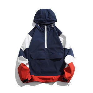 Sweat à capuche vintage pour <span class=keywords><strong>homme</strong></span>, imperméable, coupe-vent, col montant, logo personnalisé sur le devant, streetwear de basketball, veste de chasse - Product Image 1