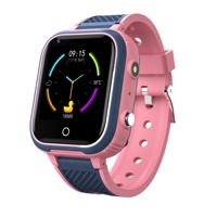 Reloj Inteligente 4G para Niños, en Oferta, Precio Bajo, Cuadrado, de Silicona, Resistente al Agua IP67, GPS, Llamadas SOS, Pantalla IPS de 1.4 Pulgadas, Ranura SIM, 750 mAh
