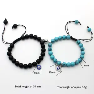 Bracelets Turquoise Bohem tarzi ayarlanabilir Turkuaz Bilezikler kadin icin Polyester Kordon Taki Seti