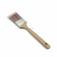 Pinceau à peinture à angle de 2,5 pouces, poils synthétiques rouge et blanc, qualité supérieure, fabrication directe, manche en bois