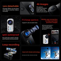Caméra Sportive Anti-tremblement 4K Haute Définition pour Moto, Enregistreur de Vision Intégrale, Étanche, Prise de Vue Rapide, Idéale pour Vlog - Nouveauté Promotionnelle