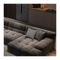 Canapé de salon minimaliste moderne causeuse tissu givré italien bouffée de tofu bloc technologie tissu velours canapé sectionnel