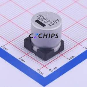 ตัวเก็บประจุแบบอิเล็กโทรไลต์อะลูมิเนียม SMD รุ่น VE-100M2GTR-1313, ขนาด D12.5xL13.5 มม. 10uF 20% 400V 12.5 มม. - Product Image 1