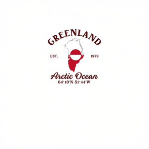 Camiseta de Manga Larga con Mapa y Bandera de Groenlandia, Coordenadas del Océano Ártico, Cuello Redondo Unisex, Ropa Promocional para Adultos - Product Image 2