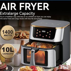 Friteuse à air électrique visuelle multifonction sans huile en acier inoxydable 10L 12L pour usage domestique – Nouveauté ! - Product Image 2
