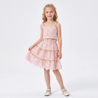 Ropa Infantil de Boutique, Conjuntos de Verano para Niñas, Conjunto de 2 Piezas con Falda Camiseta Boho Bordada con Mariposas para Bebés y Niñas Pequeñas, Venta al Por Mayor