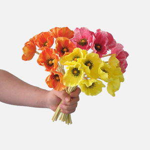 Fiori Finti di Papavero a 7 Teste, Realistici al Tatto, per Decorazioni Matrimoni <span class=keywords><strong>e</strong></span> Hotel, Modello A24-2-2, con Effetto Goffrato <span class=keywords><strong>e</strong></span> Idratante - Product Image 3