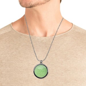 Pendentif énergétique des cinq éléments verts, collier en acier inoxydable, forme ronde, unisexe - Product Image 3