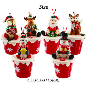Arbre de Noël Père Noël éclairé à la main avec pendentif seau de flocons de neige ornement pour noël Led Santa seau décoration de cadeau de fête - Product Image 5