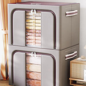 24L 66L 100L Aufbewahrung sbox mit großer Kapazität Haushalt 2 Farben Visuelle Aufbewahrung sbox Faltbarer Kleider schrank mit Stahlrahmen-Organizer - Product Image 1