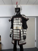 Ensemble d'armure lamellaire de soldat chinois antique, casque, costume de guerrier chinois traditionnel, armure complète pour homme, LARP, cosplay