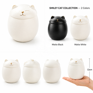 Keramik Tempat Abu Jenazah Hewan Peliharaan Ramah Lingkungan untuk Anjing & Kucing, Wadah Kenangan Abu Kremasi yang Lucu, Bentuk Modern - Product Image 4