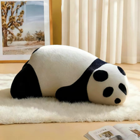Peluche Panda Mignon Grande Taille JS pour le Repos, le Divertissement et le Jeu, en Polaire Courte Tricotée Douce, Hypoallergénique pour les Enfants