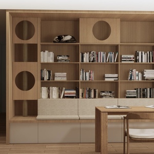 Libreria Moderna Multistrato in Legno Bianco con Design ad Arco Personalizzato, Armadio Portaoggetti all'Ingrosso - Product Image 5