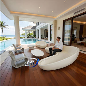 Conjunto de Muebles de Lujo para Exteriores de Fibra de Vidrio para Comedor, Gimnasio, Patio, Resort, Villa, Sofá Individual, Mesa de Centro - Moderno y Ecológico - Product Image 2