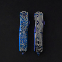 Couteau pliant OTF Shangchi Dragon, brise-vitre, en alliage de zinc bleu titane, micro-technologie, équipement de camping en plein air, outil EDC