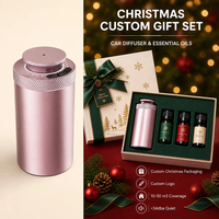 Coffret Cadeau Diffuseur Personnalisé Édition Noël 70N – Diffuseur d'Huiles Essentielles Sans Eau Rechargeable Sans Fil de Luxe pour Voiture