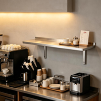 Étagère murale en acier inoxydable SS201, étagères murales robustes pour restaurant et cuisine