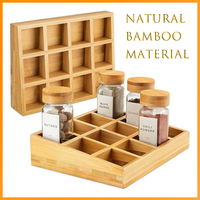 Nouveauté Emballage Petit récipient en verre pour épices pour produits Pot de stockage avec couvercle en bambou Ensemble d'étiquettes