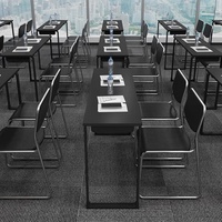 Tables longues à double couche ergonomiques pour le personnel, bureaux de formation pour les établissements d'enseignement et les bureaux