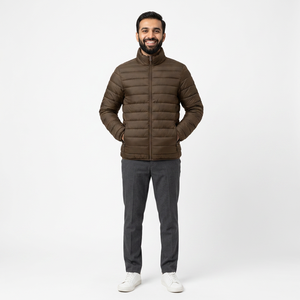 Custom <b>Men</b> Winter Outwear <b>Puffer</b> <b>Jacket</b> Without <b>Hood</b> Long and Warm Zipper street Style High Quality <b>Puffer</b> <b>Jackets</b> - Product Image 1