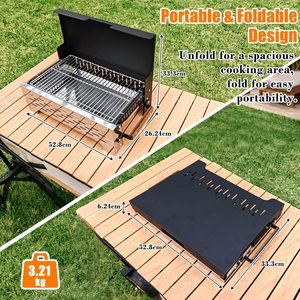 Barbecue pliant portable pour camping, grill de table pour barbecue extérieur avec sac de transport pour camping, pique-nique, emballage pour vente par correspondance - Product Image 3