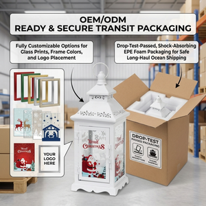 Lanterna Natalizia in Metallo Bianco Personalizzata, Lanterna Natalizia in Metallo Stampata, Lanterna Natalizia Vintage Bianca - Product Image 4