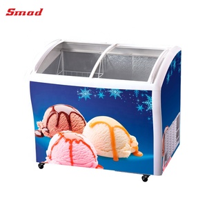 Congeladores de exhibición de hielo con puerta corrediza de vidrio curvo de doble temperatura Sc/sd(w)-298 - Product Image 3