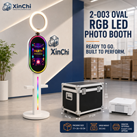 Machine de photomaton professionnelle avec anneau lumineux LED de 10,9 pouces, miroir métallique, impression instantanée et appareil photo reflex numérique intégré, modèle 2025 pour la location