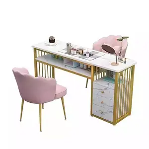 Güzel çivi Bar istasyonu Salon mobilya ahşap tırnak masa tırnak masası manikür masası sandalye ile