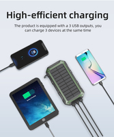 Banque d'énergie solaire double port à charge rapide d'usine personnalisée de 20000mAh Offre Spéciale lampe de poche LED d'urgence
