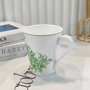 Factory Wholesale <b>Green</b> Bell Orchid Pattern Bone China <b>Plate</b> and Cup Set Modern Luxury Dinnerware with Gift Box - Product Image 5