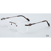 W25605 Marcos de gafas de metal unisex Marco óptico de metal sin montura Diseño de moda Logotipo personalizado