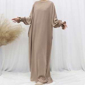 Midoest Dubai Muslim <span class=keywords><strong>Turkish</strong></span> lungo elegante girocollo squisito manica lunga Multicolor taglie forti abiti da donna - Product Image 6