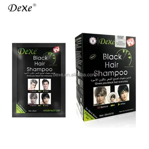 Dexe OEM Professional Organic Herbal Argan Oil Dye Hair Shampoo Black Brown Hair Color Shampoo For Gray Hair