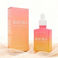 Flacon compte-gouttes en verre plat rose 30ml 50ml 100ml pour huile de soin de la barbe, essence faciale, huile bronzante corporelle, marque privée avec boîte
