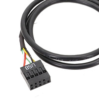 Kabel Angitu Front Panel USB 9Pin ke Tipe C, Kabel Data Motherboard 9Pin ke Tipe C Male Berpelindung, Adaptor USB 9Pin USB/Tipe C-50cm