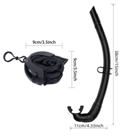Tube de plongée pliable avec mousqueton, tuba portable anti-étouffement pour la plongée en apnée et les voyages