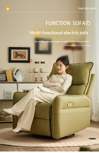 Canapé multifonctionnel en bois et cuir écologique, fauteuil inclinable électrique, chaise longue simple pour salon - Product Image 4